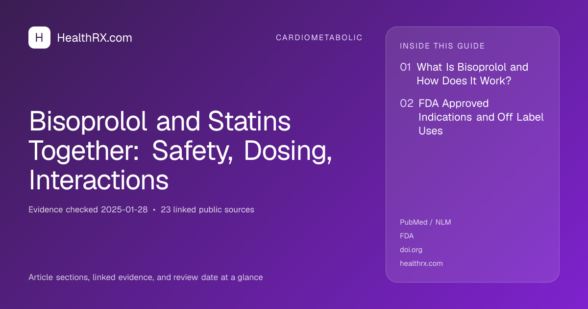 Evidence overview for Bisoprolol and Statins Together: Safety, Dosing, Interactions