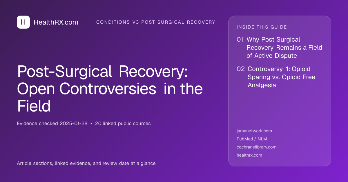 Evidence overview for Post-Surgical Recovery: Open Controversies in the Field