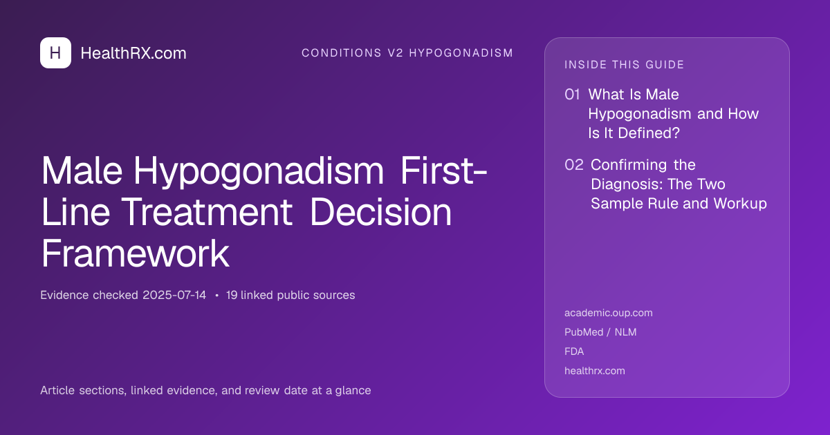 Evidence overview for Male Hypogonadism First-Line Treatment Decision Framework