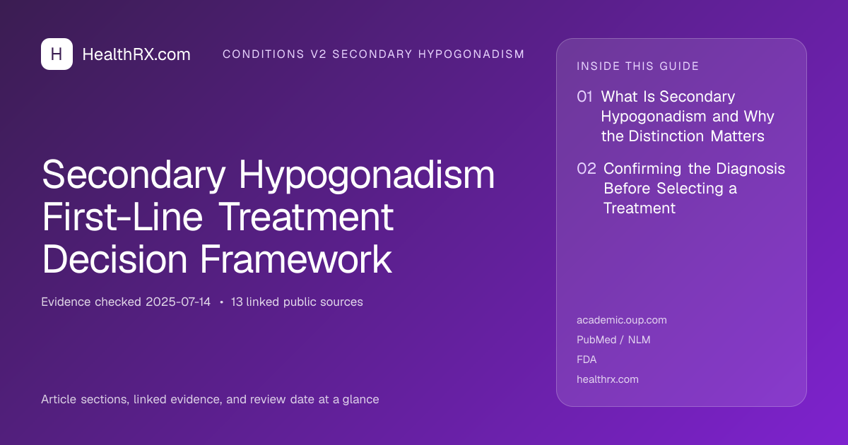 Evidence overview for Secondary Hypogonadism First-Line Treatment Decision Framework