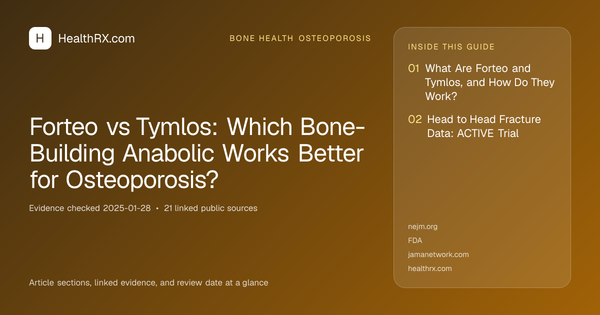 Evidence overview for Forteo vs Tymlos: Which Bone-Building Anabolic Works Better for Osteoporosis?