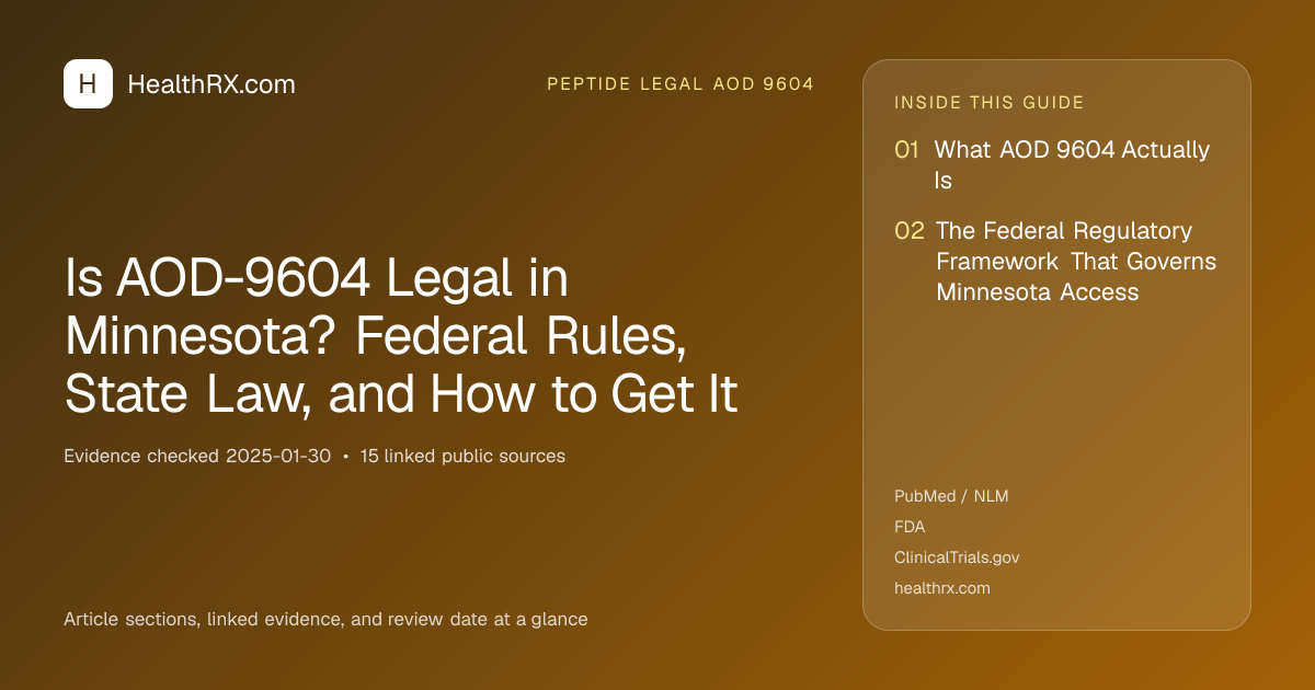 Evidence overview for Is AOD-9604 Legal in Minnesota? Federal Rules, State Law, and How to Get It