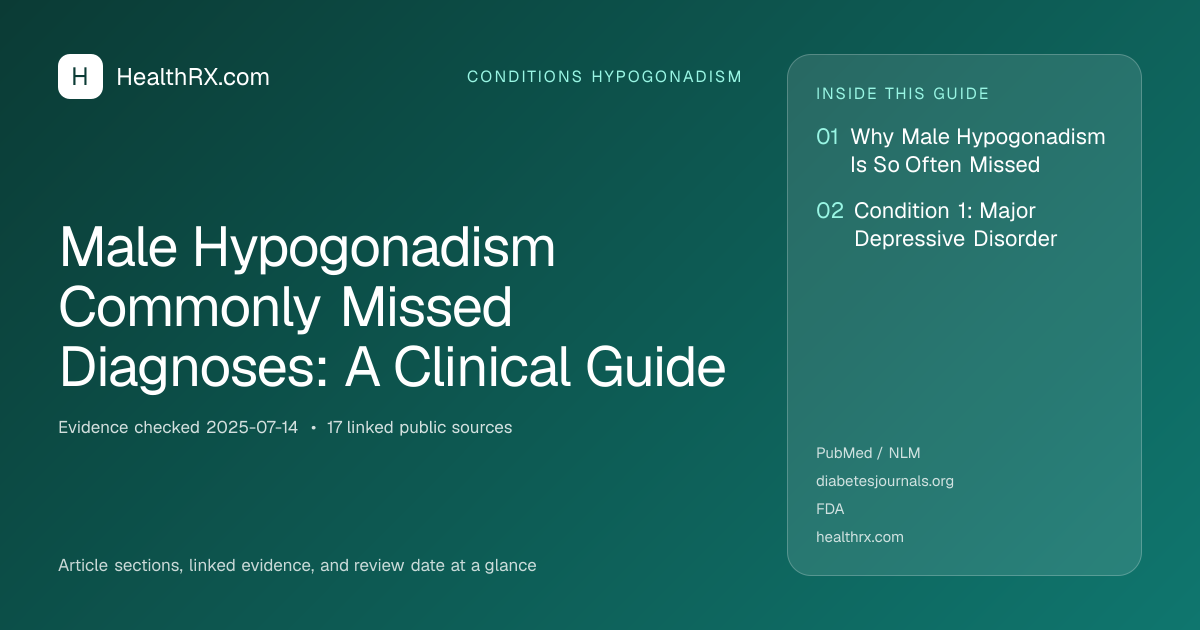 Evidence overview for conditions hypogonadism: Male Hypogonadism Commonly Missed Diagnoses: A Clinical Guide