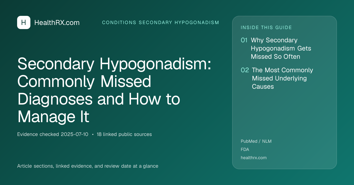 Evidence overview for Secondary Hypogonadism: Commonly Missed Diagnoses and How to Manage It
