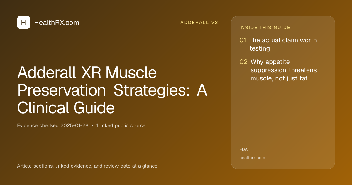 Evidence overview for adderall v2: Adderall XR Muscle Preservation Strategies: A Clinical Guide