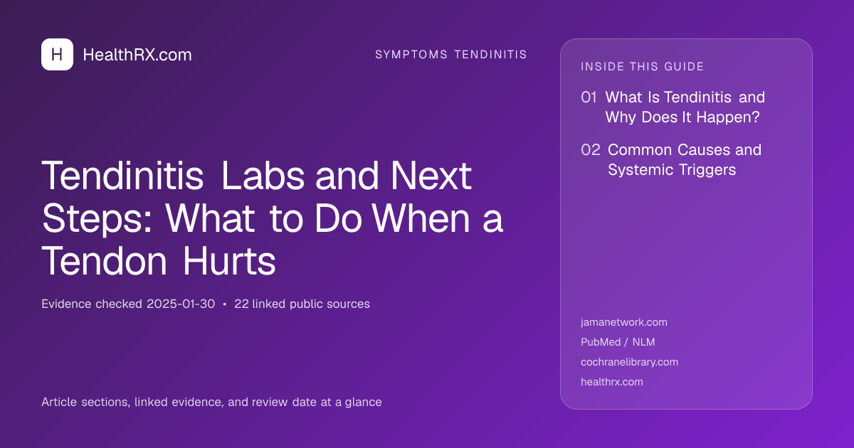 Evidence overview for Tendinitis Labs and Next Steps: What to Do When a Tendon Hurts
