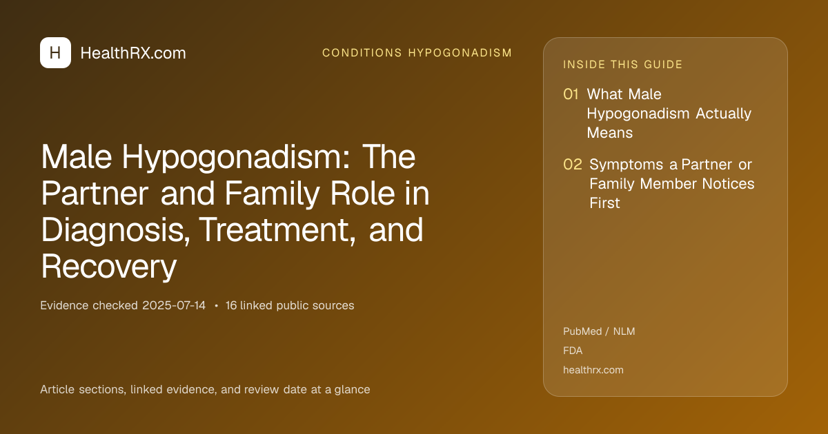 Evidence overview for Male Hypogonadism: The Partner and Family Role in Diagnosis, Treatment, and Recovery