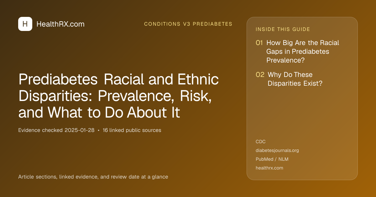 Evidence overview for Prediabetes Racial and Ethnic Disparities: Prevalence, Risk, and What to Do About It