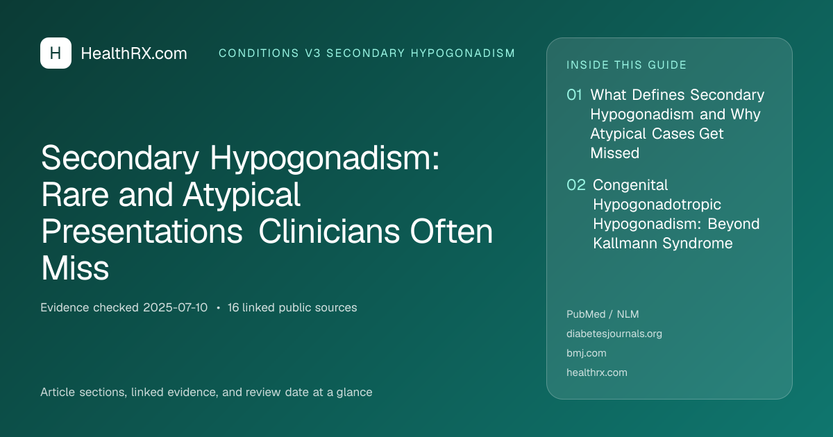 Evidence overview for Secondary Hypogonadism: Rare and Atypical Presentations Clinicians Often Miss