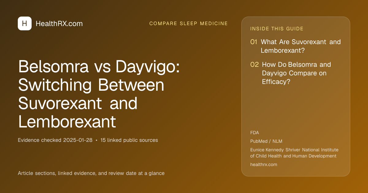 Evidence overview for compare sleep medicine: Belsomra vs Dayvigo: Switching Between Suvorexant and Lemborexant