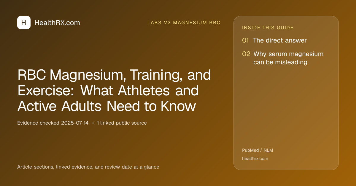 Evidence overview for RBC Magnesium, Training, and Exercise: What Athletes and Active Adults Need to Know