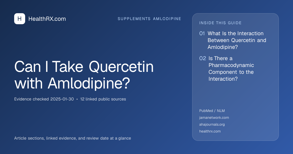 Evidence overview for supplements amlodipine: Can I Take Quercetin with Amlodipine?