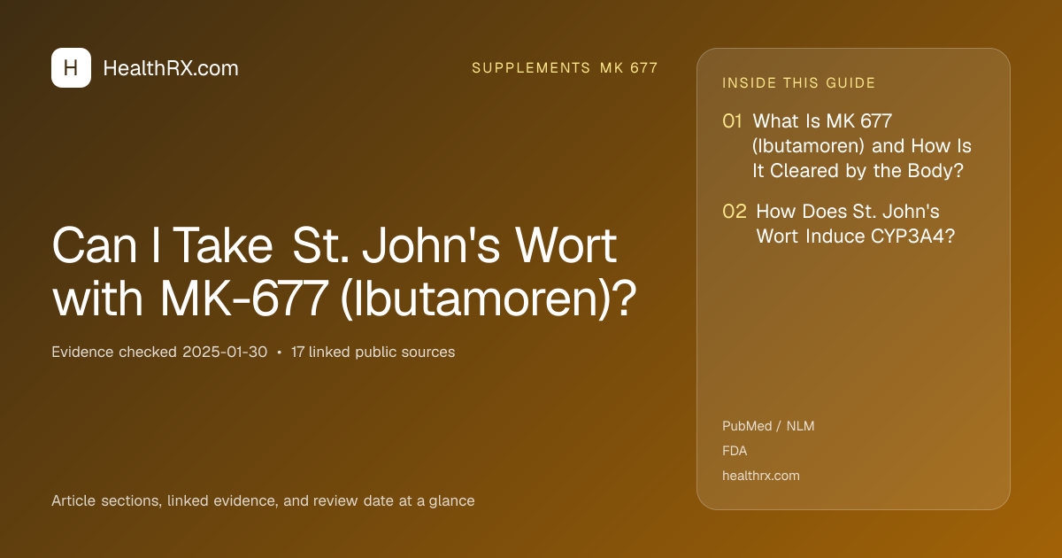 Evidence overview for supplements mk 677: Can I Take St. John's Wort with MK-677 (Ibutamoren)?