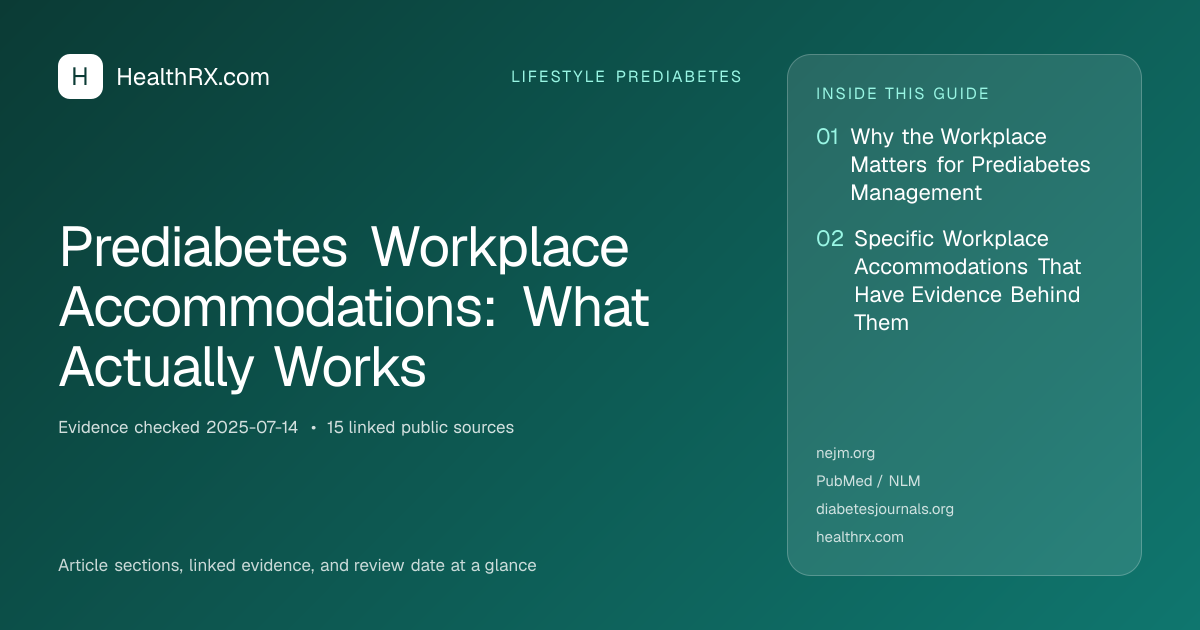 Evidence overview for lifestyle prediabetes: Prediabetes Workplace Accommodations: What Actually Works