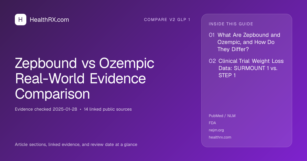 Evidence overview for Zepbound vs Ozempic Real-World Evidence Comparison