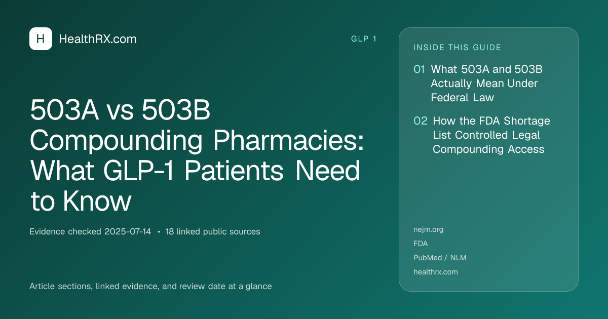 Evidence overview for 503A vs 503B Compounding Pharmacies: What GLP-1 Patients Need to Know