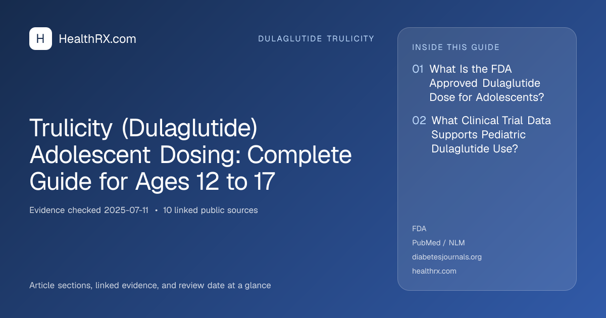 Evidence overview for Trulicity (Dulaglutide) Adolescent Dosing: Complete Guide for Ages 12 to 17