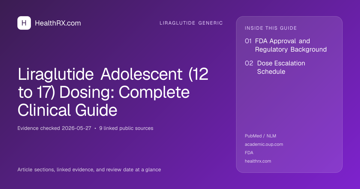 Evidence overview for Liraglutide Adolescent (12 to 17) Dosing: Complete Clinical Guide