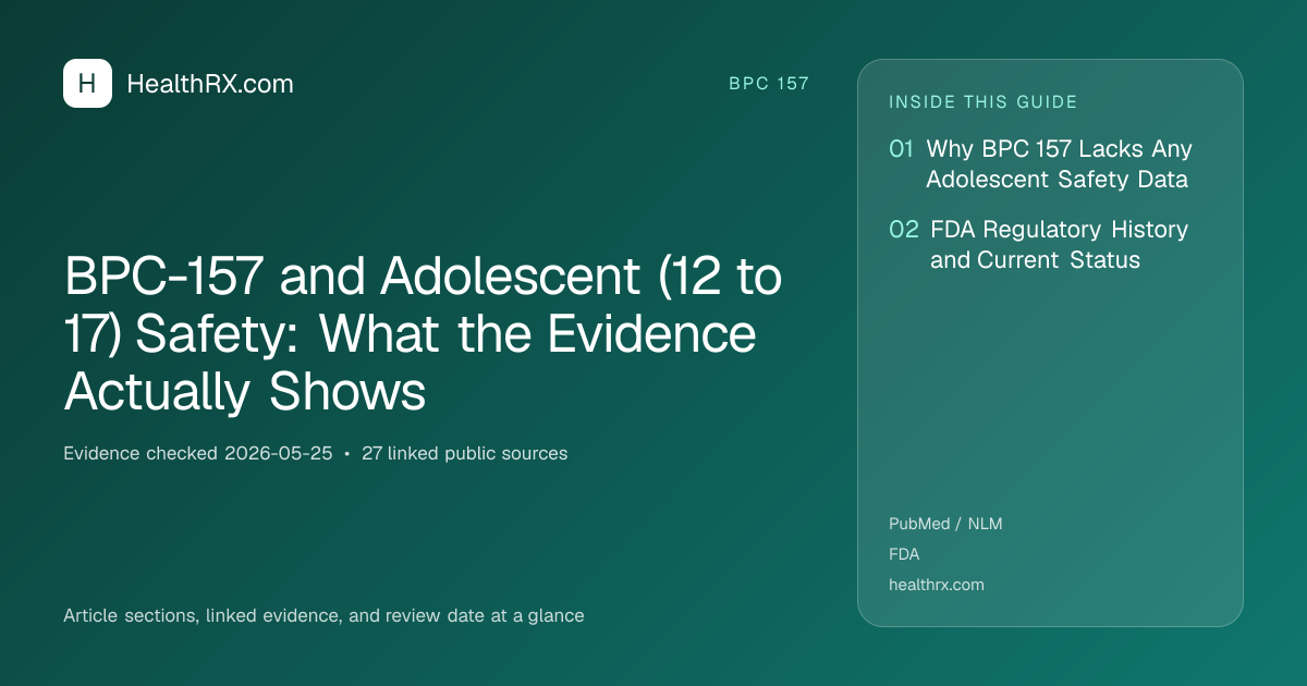 Evidence overview for BPC-157 and Adolescent (12 to 17) Safety: What the Evidence Actually Shows