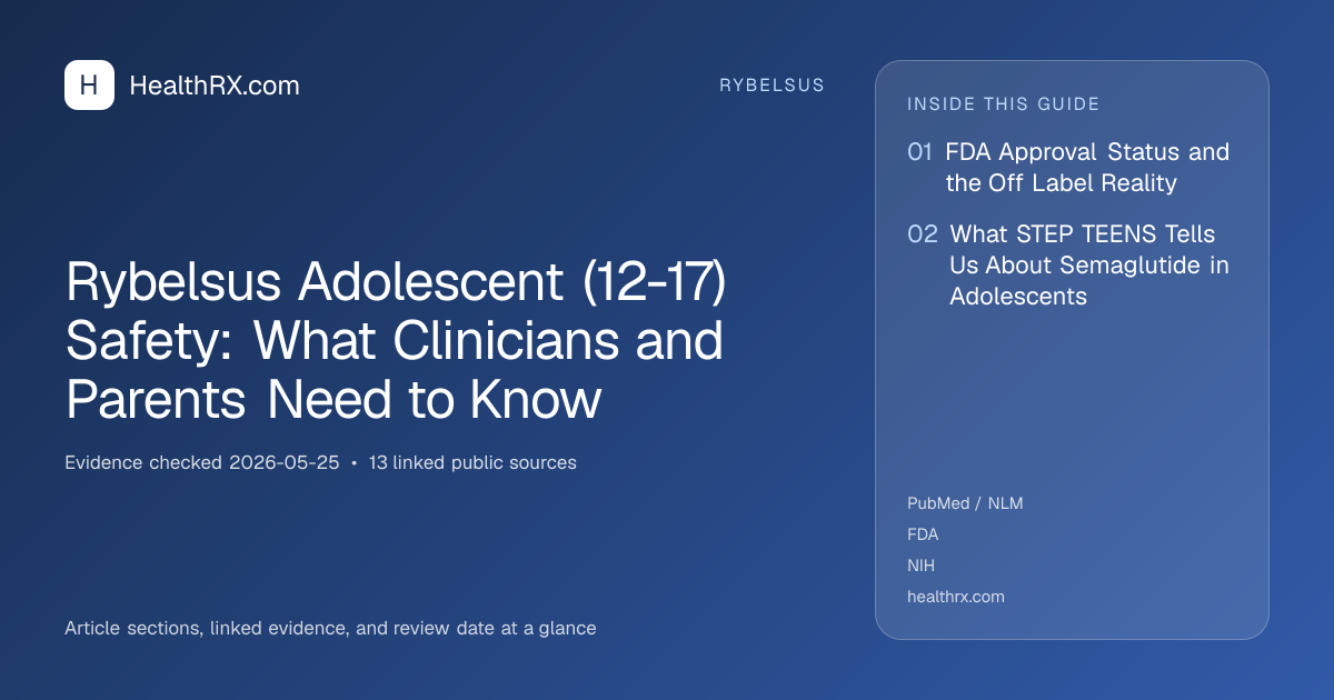 Evidence overview for Rybelsus Adolescent (12-17) Safety: What Clinicians and Parents Need to Know