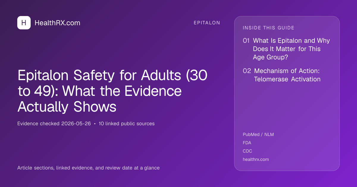 Evidence overview for Epitalon Safety for Adults (30 to 49): What the Evidence Actually Shows
