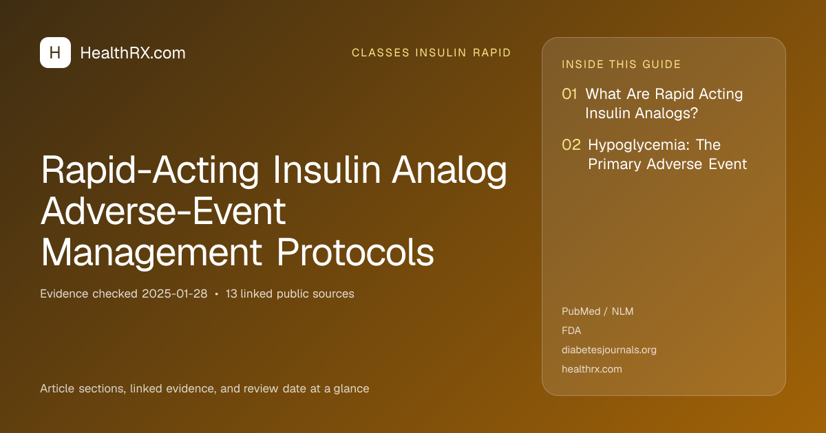Evidence overview for Rapid-Acting Insulin Analog Adverse-Event Management Protocols