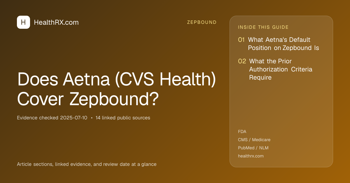Evidence overview for Does Aetna (CVS Health) Cover Zepbound?