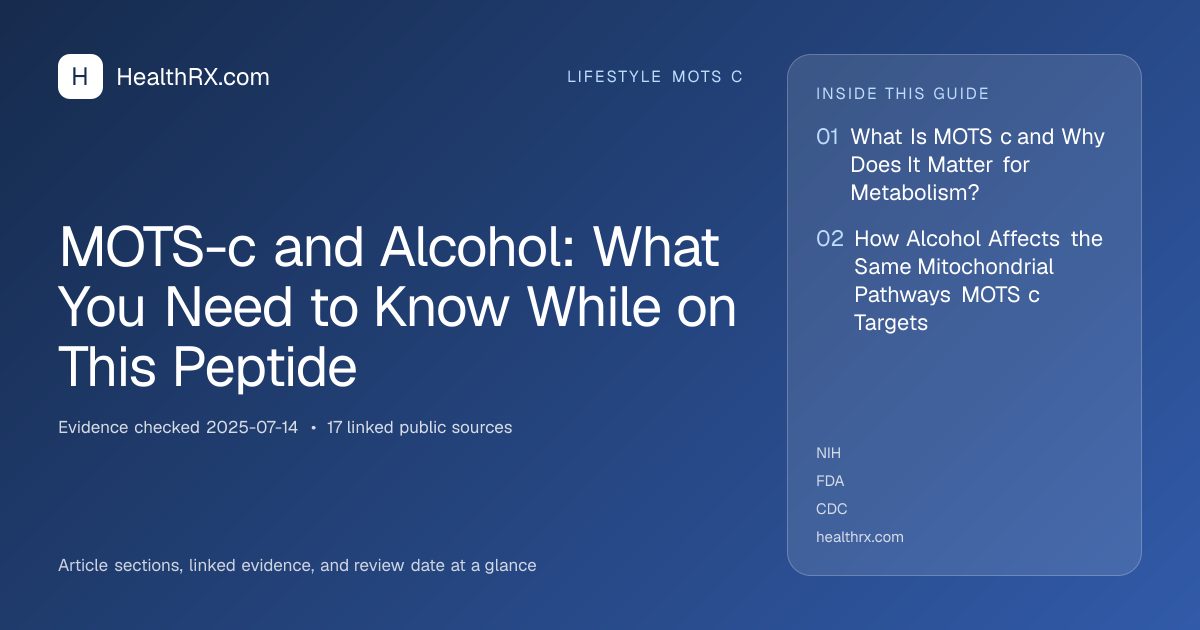 Evidence overview for MOTS-c and Alcohol: What You Need to Know While on This Peptide