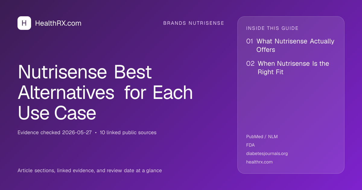 Evidence overview for Nutrisense Best Alternatives for Each Use Case