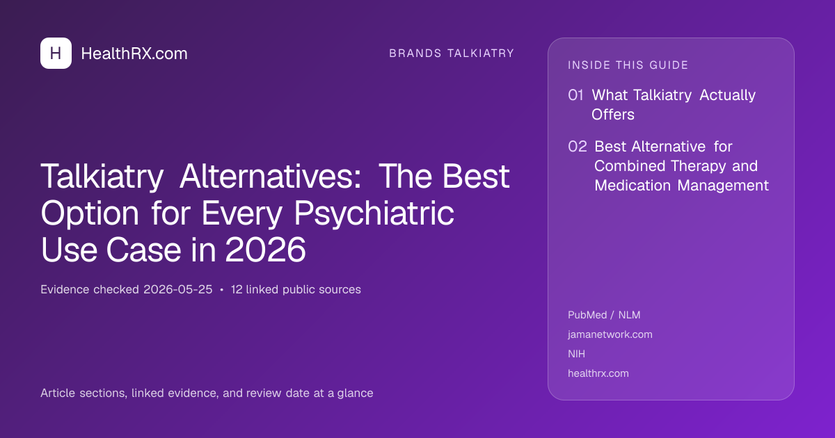 Evidence overview for Talkiatry Alternatives: The Best Option for Every Psychiatric Use Case in 2026
