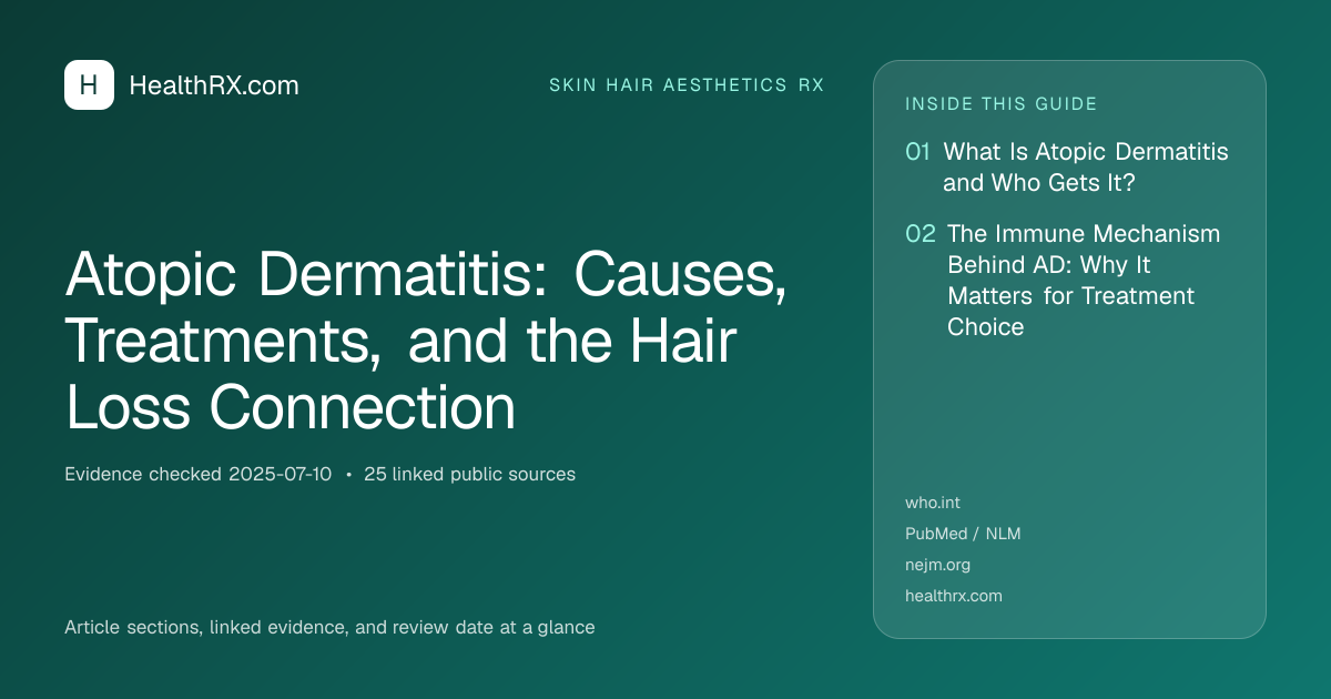 Evidence overview for skin hair aesthetics rx: Atopic Dermatitis: Causes, Treatments, and the Hair Loss Connection