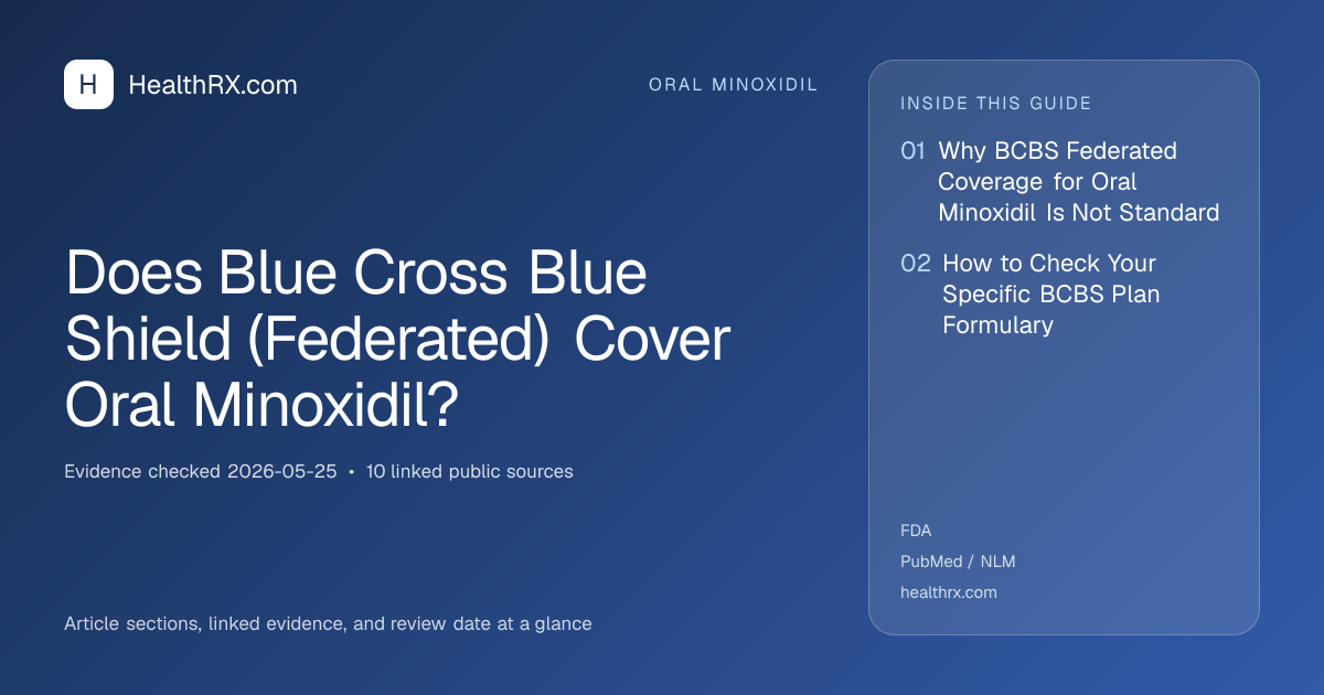 Evidence overview for Does Blue Cross Blue Shield (Federated) Cover Oral Minoxidil?