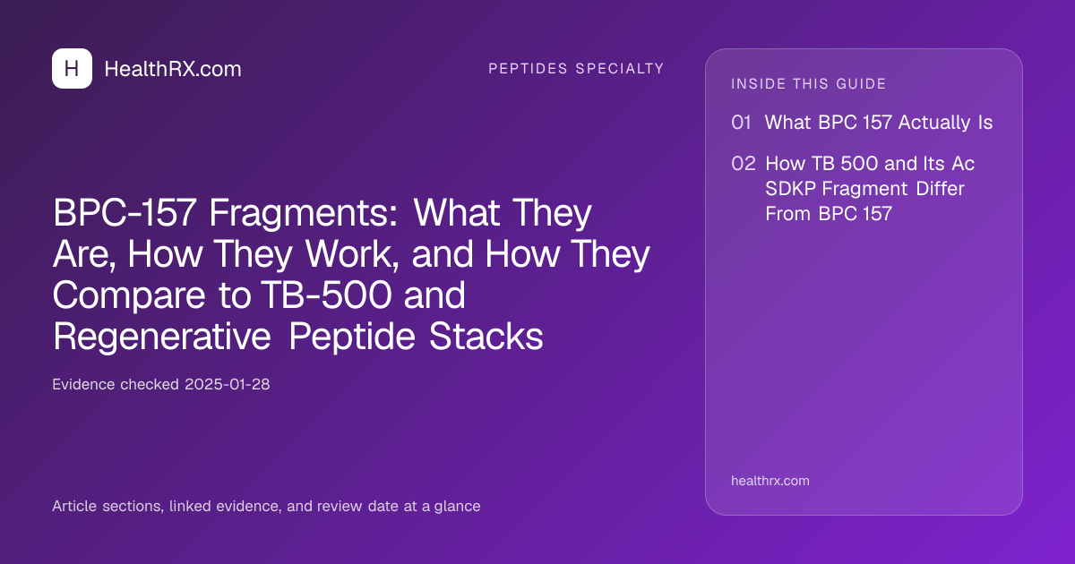 Evidence overview for BPC-157 Fragments: What They Are, How They Work, and How They Compare to TB-500 and Regenerative Peptide Stacks