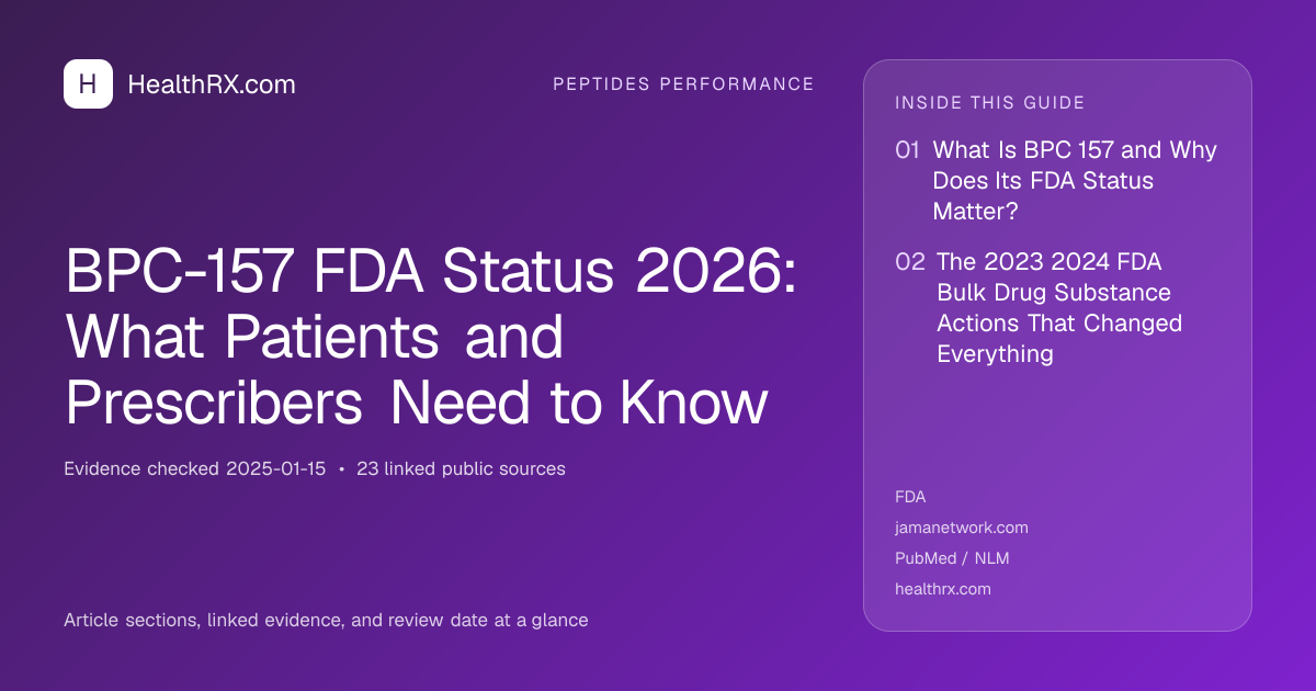 Evidence overview for BPC-157 FDA Status 2026: What Patients and Prescribers Need to Know