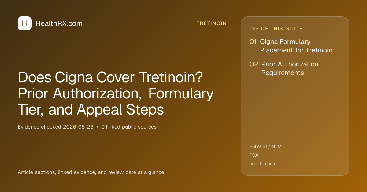 Evidence overview for Does Cigna Cover Tretinoin? Prior Authorization, Formulary Tier, and Appeal Steps