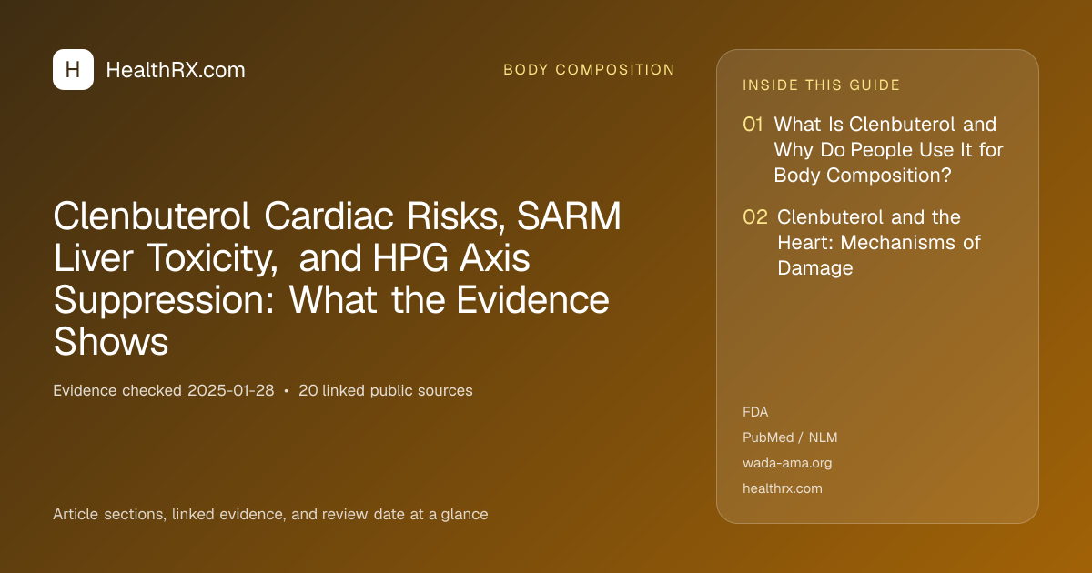 Evidence overview for Clenbuterol Cardiac Risks, SARM Liver Toxicity, and HPG Axis Suppression: What the Evidence Shows