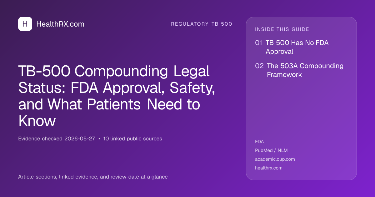 Evidence overview for TB-500 Compounding Legal Status: FDA Approval, Safety, and What Patients Need to Know