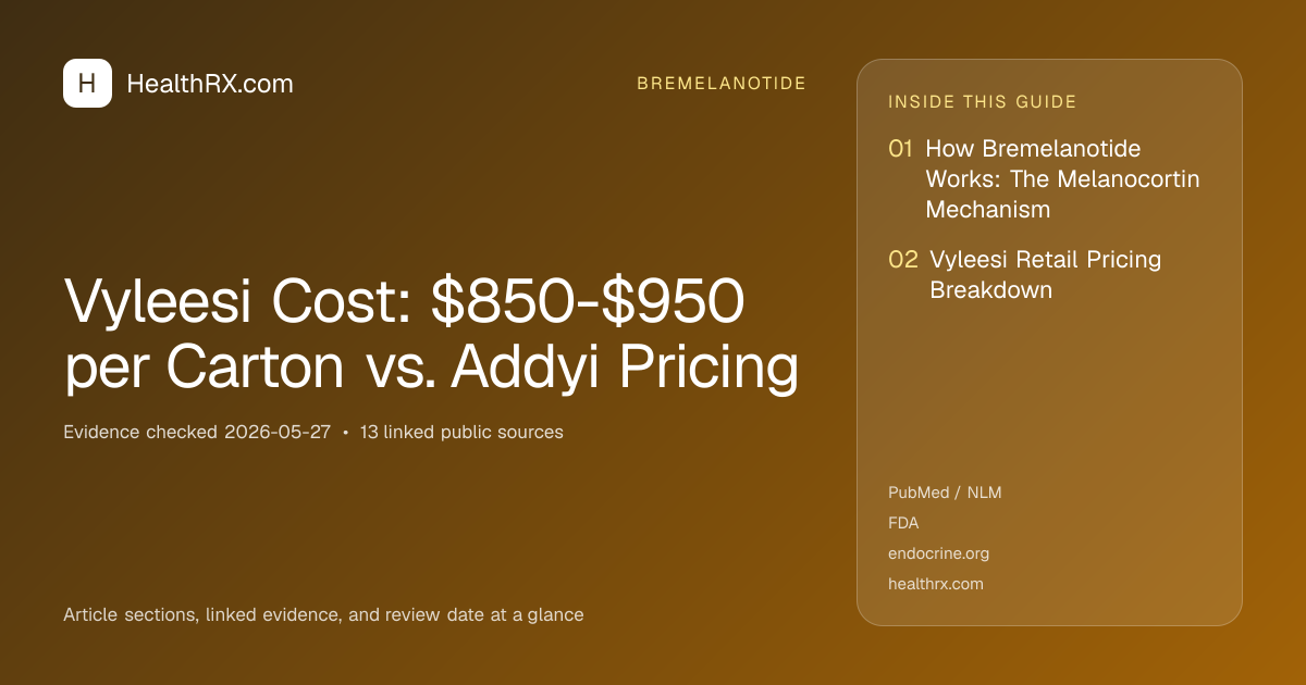 Evidence overview for Vyleesi Cost: $850-$950 per Carton vs. Addyi Pricing