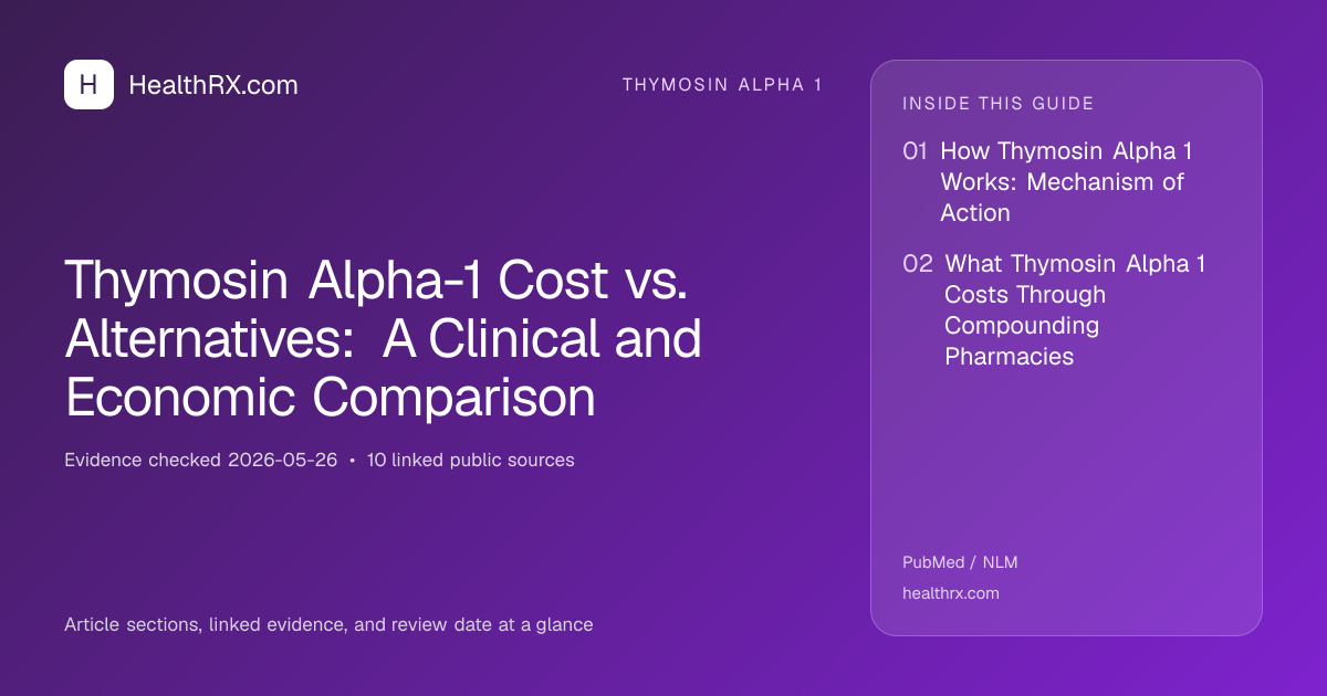 Evidence overview for Thymosin Alpha-1 Cost vs. Alternatives: A Clinical and Economic Comparison