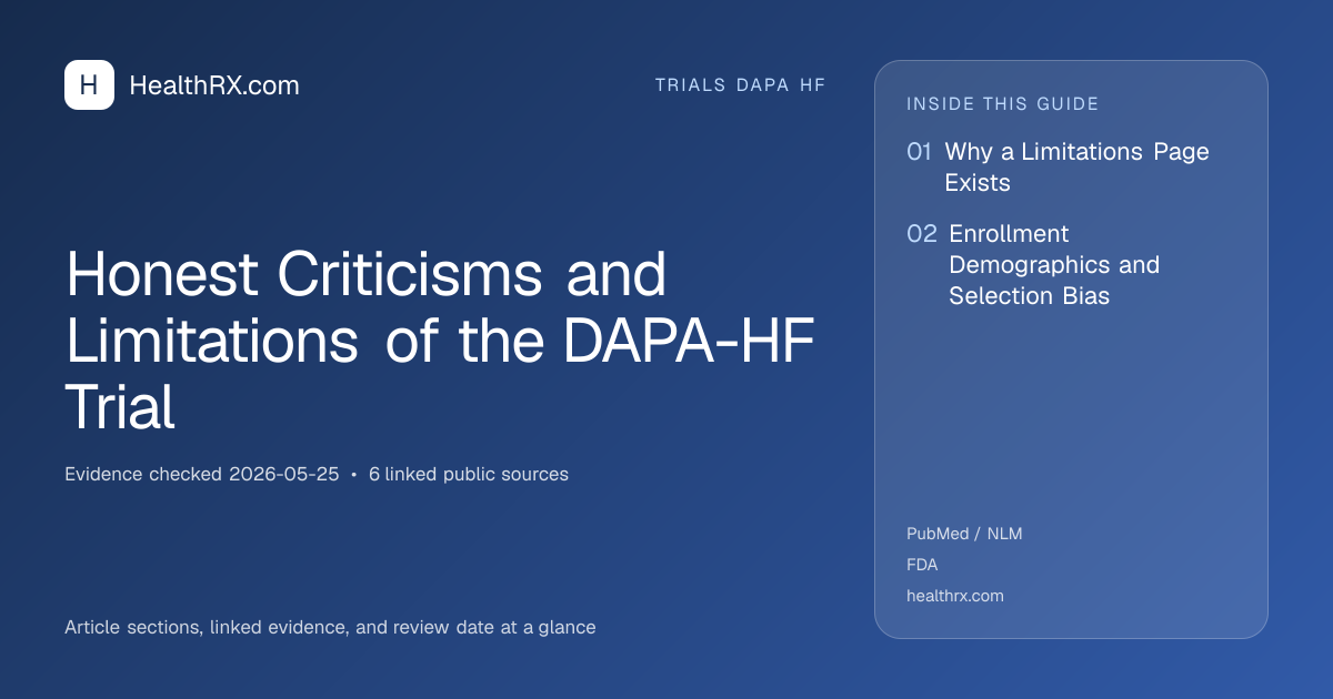 Evidence overview for trials dapa hf: Honest Criticisms and Limitations of the DAPA-HF Trial
