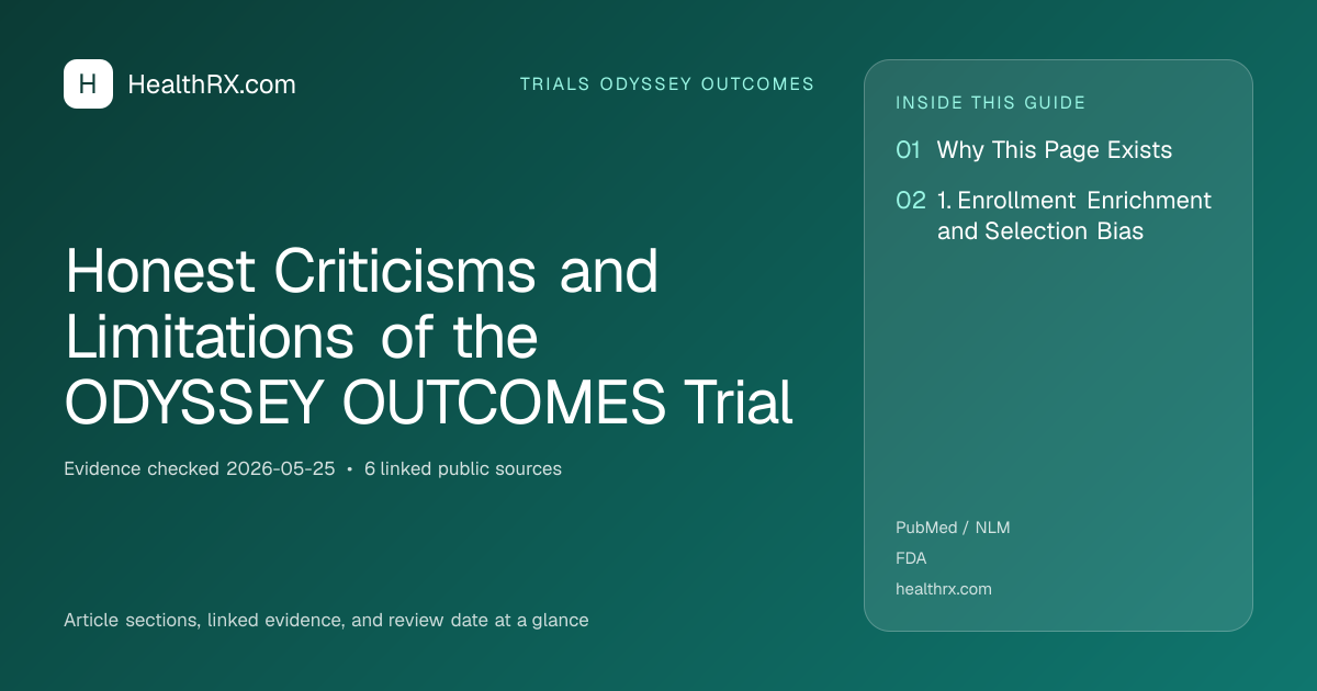 Evidence overview for trials odyssey outcomes: Honest Criticisms and Limitations of the ODYSSEY OUTCOMES Trial