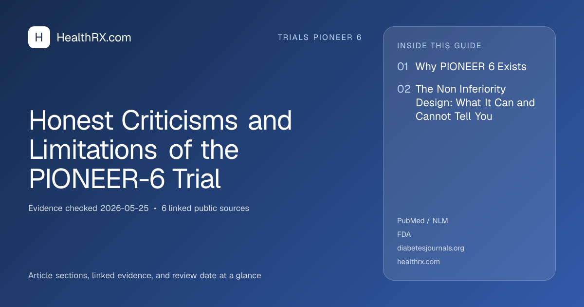 Evidence overview for Honest Criticisms and Limitations of the PIONEER-6 Trial