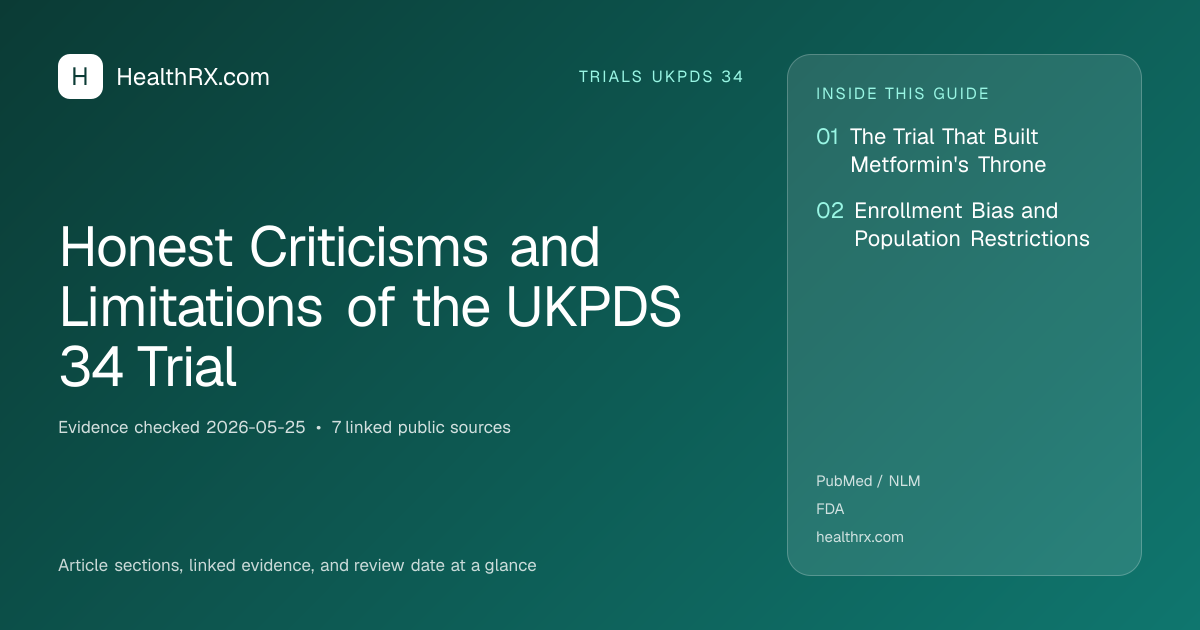 Evidence overview for trials ukpds 34: Honest Criticisms and Limitations of the UKPDS 34 Trial