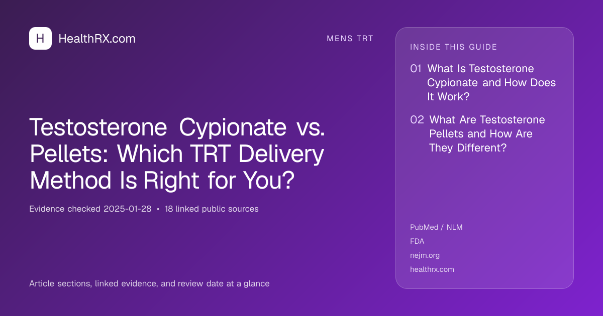 Evidence overview for Testosterone Cypionate vs. Pellets: Which TRT Delivery Method Is Right for You?