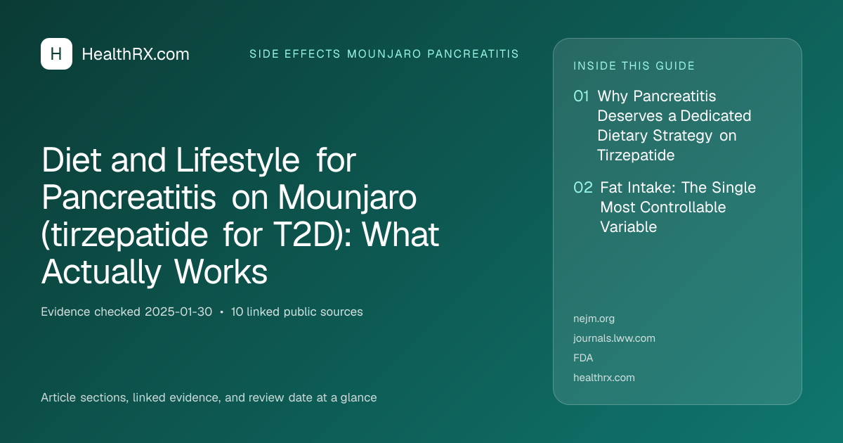 Evidence overview for Diet and Lifestyle for Pancreatitis on Mounjaro (tirzepatide for T2D): What Actually Works