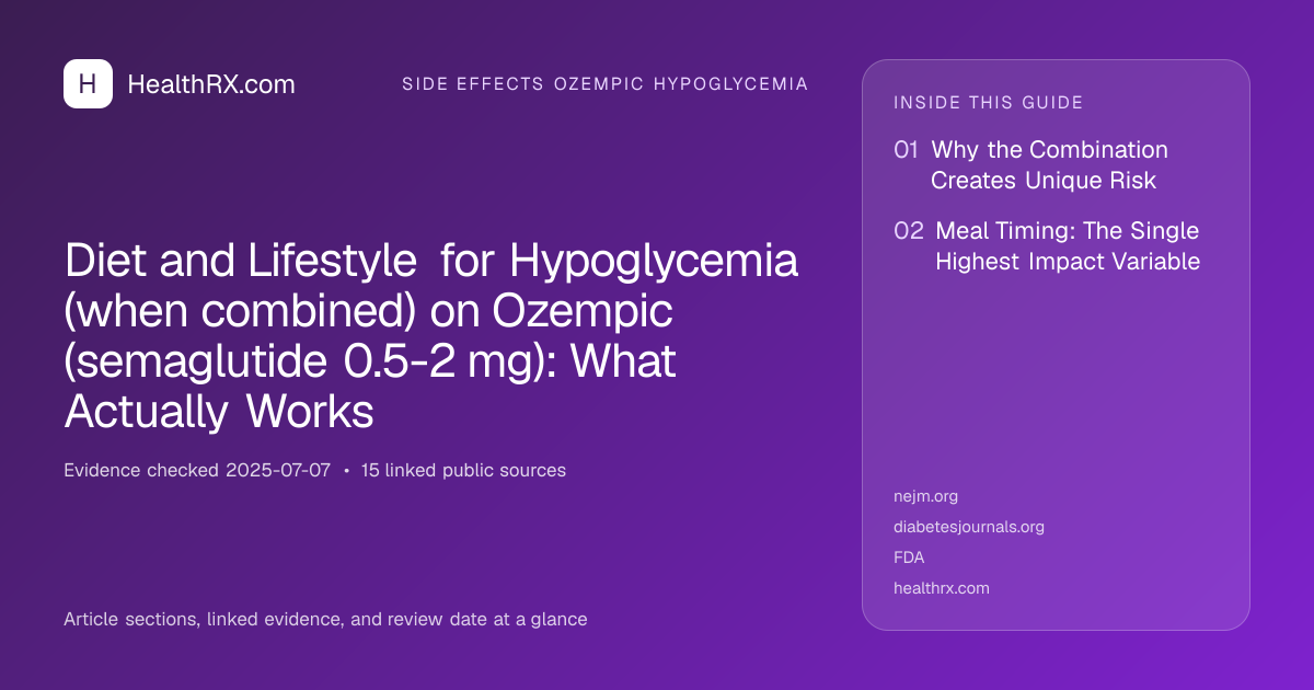 Evidence overview for Diet and Lifestyle for Hypoglycemia (when combined) on Ozempic (semaglutide 0.5-2 mg): What Actually Works