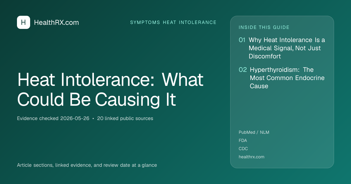 Evidence overview for symptoms heat intolerance: Heat Intolerance: What Could Be Causing It