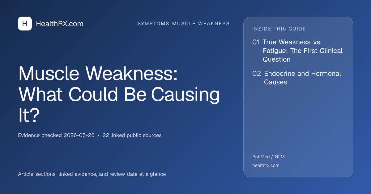 Evidence overview for symptoms muscle weakness: Muscle Weakness: What Could Be Causing It?