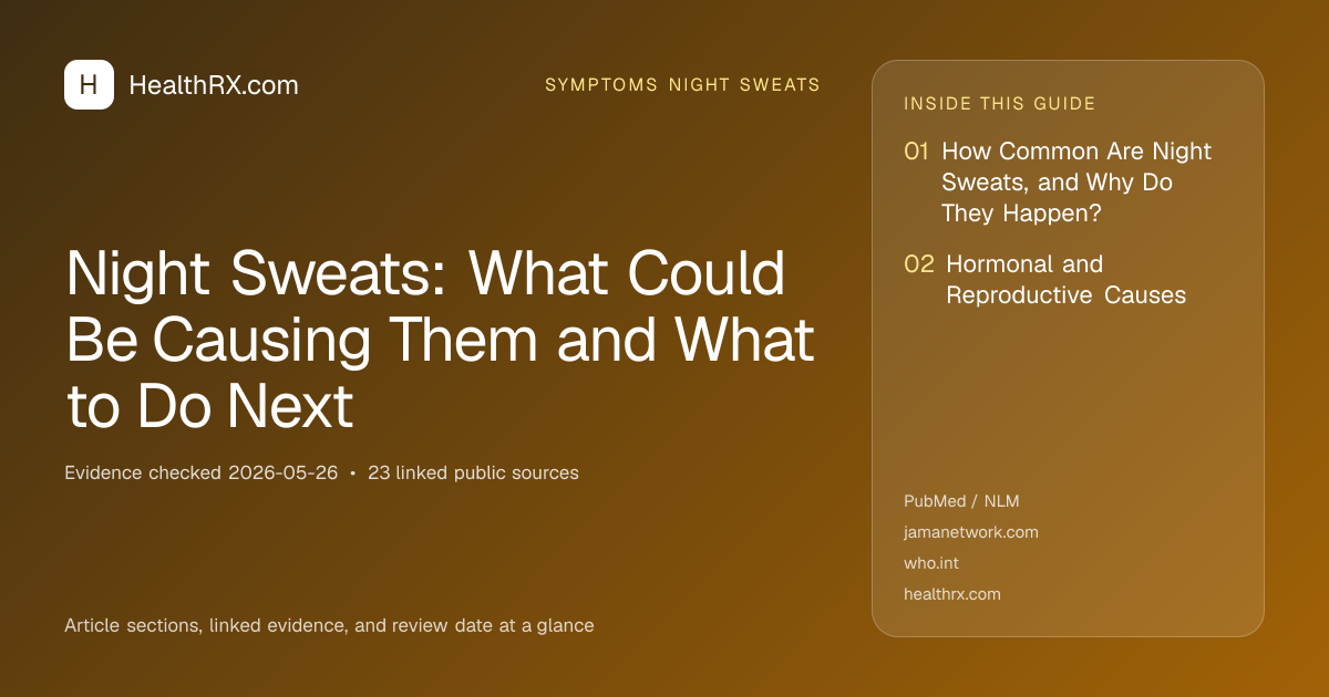 Evidence overview for Night Sweats: What Could Be Causing Them and What to Do Next