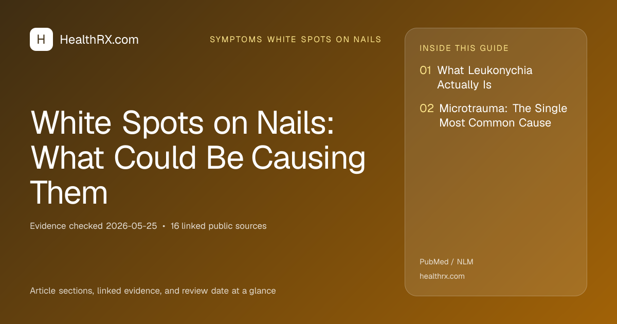 Evidence overview for symptoms white spots on nails: White Spots on Nails: What Could Be Causing Them
